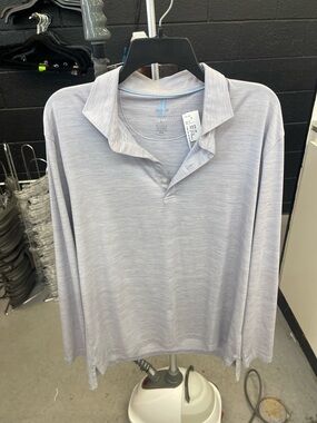 johnnie-O Men's Light Gray Long-Sleeve Polo